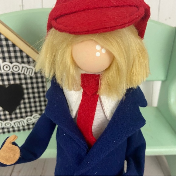 ❌SOLD❌MAGA Trump Gnome Doll Handmade America Patriotic Home Decor - Picture 10 of 12